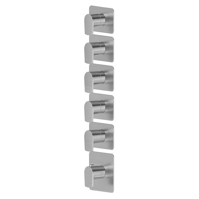 Newform Haka Смеситель для душа, термостатический, на 5 потоков, цвет: PVD brushed stainless steel