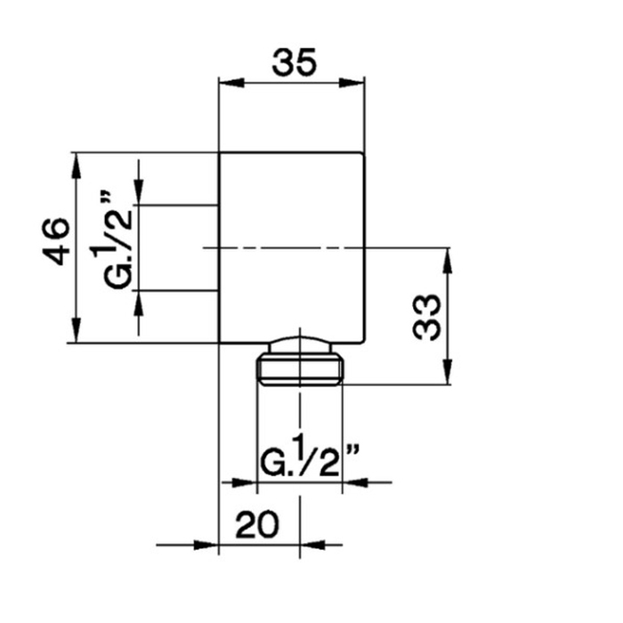 Cisal Shower Вывод из стены для душевого шланга, цвет: темная матовая латунь