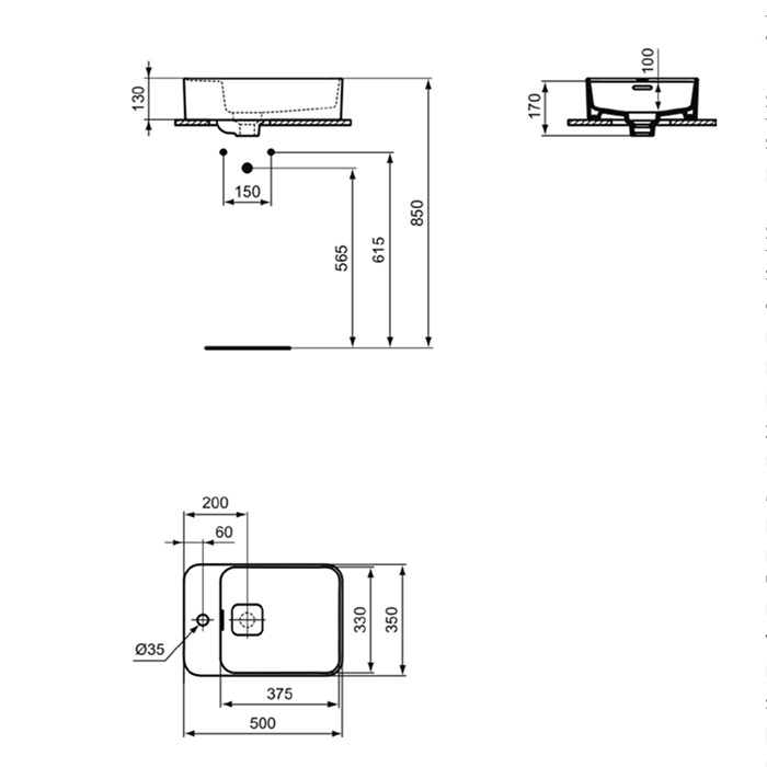 Ideal Standard Strada II Раковина 50x35см., накладная, 1 отв., цвет: белый
