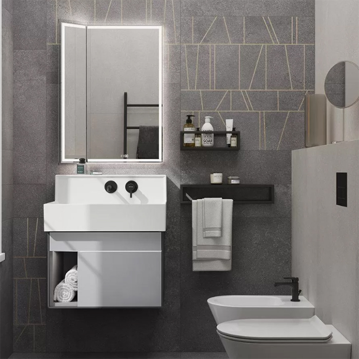 Kerama Marazzi Tecno Зеркало 65х85см., с поворотной дверцей, подсветкой и функцией антизапотевание