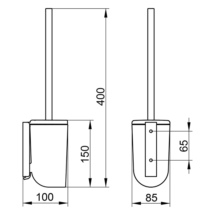 Keuco Elegance Туалетный ёршик, подвесной, c крышкой, цвет: хром