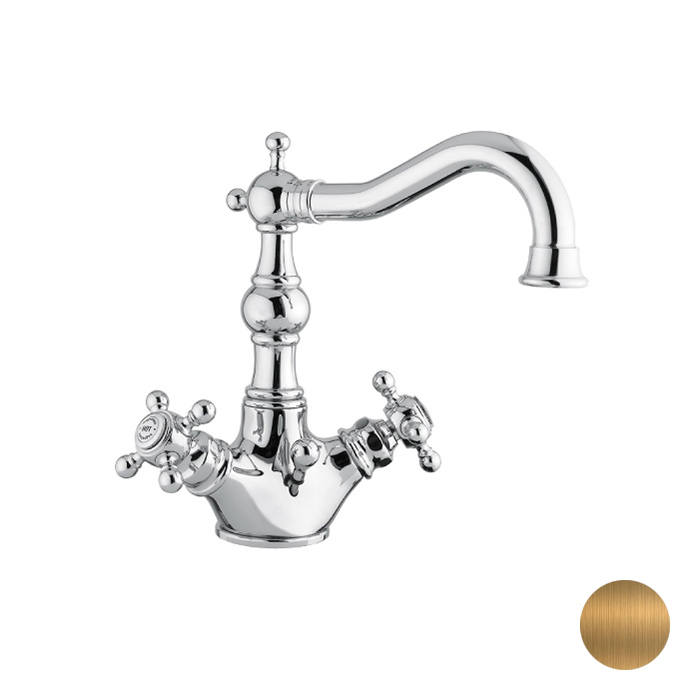 Bugnatese Arcadia Смеситель для раковины, на 1 отв., без донного клапана, цвет: бронза