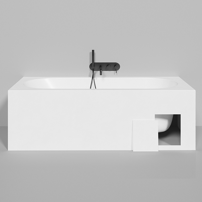 Salini Ornella Встраиваемая ванна 180х80х60cм, овальная чаша, S-Stone, цвет: белый матовый