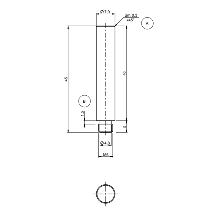 QuadroDesign Source Ручка для смесителя 4см, цвет: brushed stainless steel