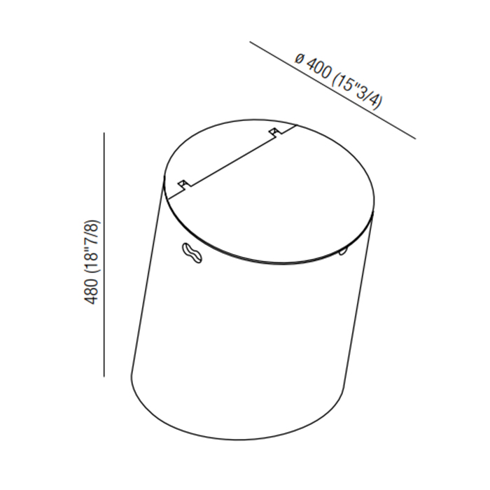 Agape Basket Круглая корзина из дерева d40x48см, напольная, цвет: серый