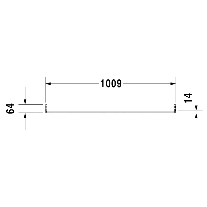 Duravit D-Code Полотенцедержатель труба с квадратным сечением, 100.9x1.4см, хром
