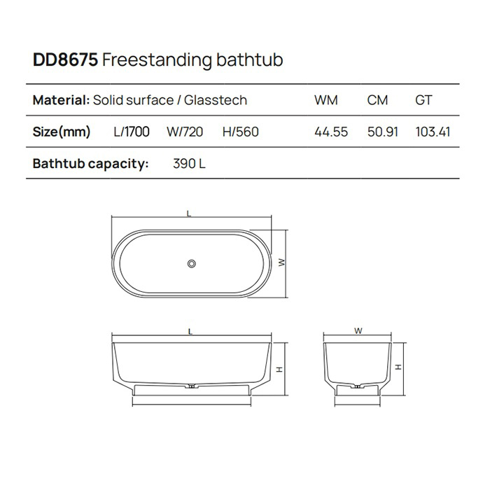 Dea Design Shadow Ванна 170х72х56см., отдельностоящая, Glasstech, прозрачная смола, цвет: Emerald R3