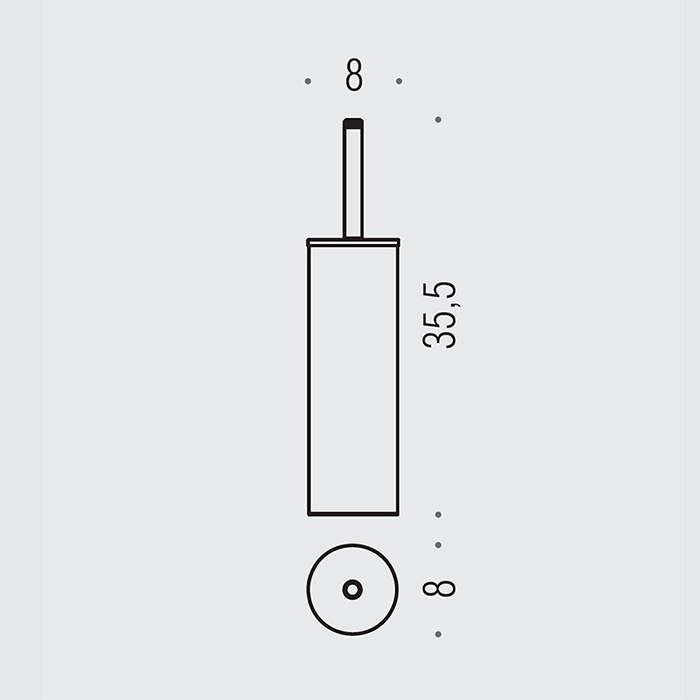 Colombo Basic Туалетный ерш, напольный, цвет: чёрный матовый
