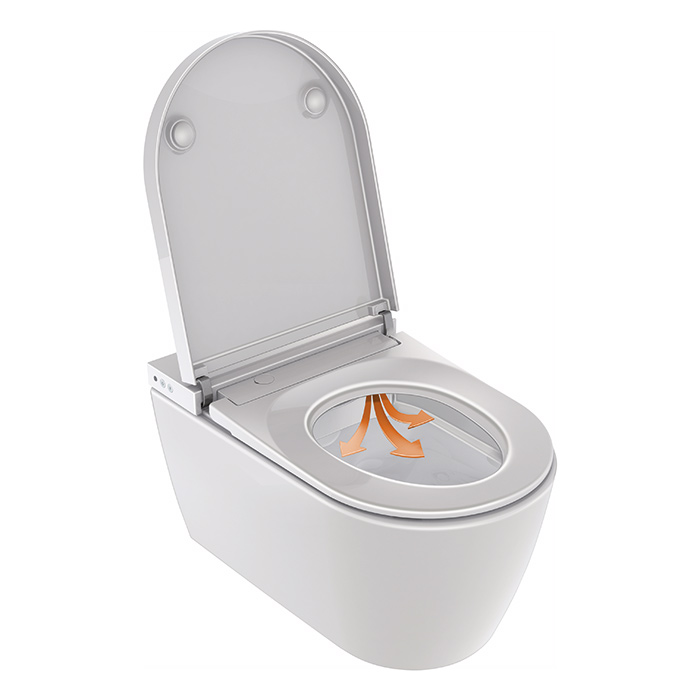 Duravit Starck F Plus Унитаз подвесной, безободковый, с сиденьем Sensowash Pro, покрытие Hygieneglaze, цвет: белый