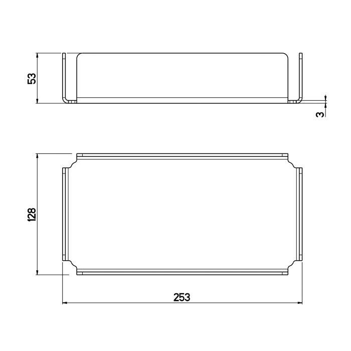 QuadroDesign Поднос 25.3х12.8х5.3см., подвесной, цвет: Brushed Stainless Steel
