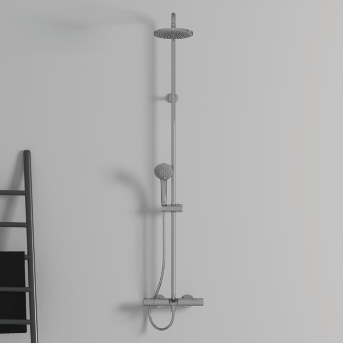 Ideal Standard Ceratherm T25 Душевая система с термостатическим смесителем, верхним душем Ø20см., держателем, лейкой для душа и шлангом 160см., цвет: хром