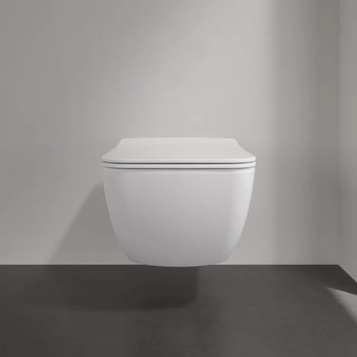 Villeroy&Boch Venticello Унитаз 37.5х56х33см., подвесной, безободковый, в комплекте сиденье SlimSeat c микролифтом, CeramicPlus, цвет: альпийский белый