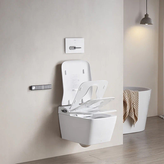 Arrow Glacier Унитаз Smart с функцией биде, 41x60см, подвесной, безободковый, клавиша смыва, цвет: белый