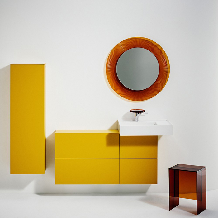 Laufen Kartell Зеркало круглое d=78см, настенное, со скрытой подсветкой, цвет: янтарь