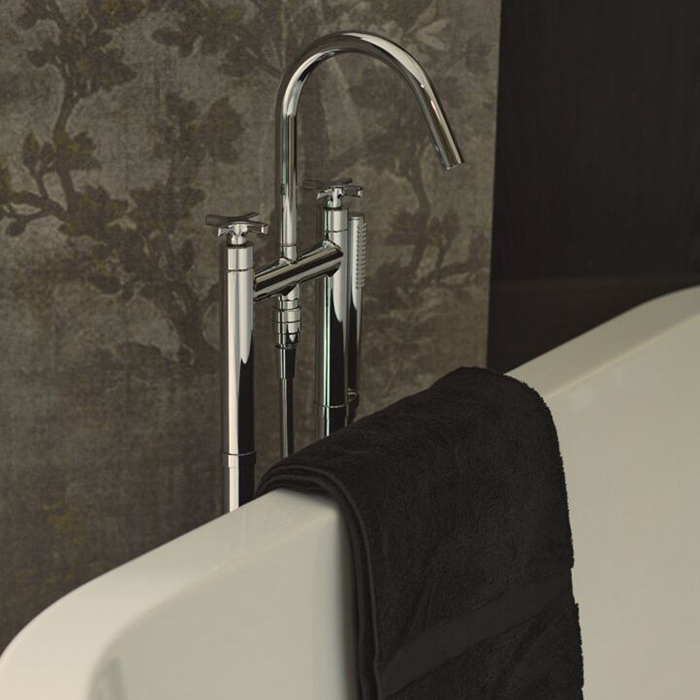 Ideal Standard Joy Neo Смеситель для ванны, напольный, с душевым набором, шлангом IDEALFLEX® 125см., цвет: хром
