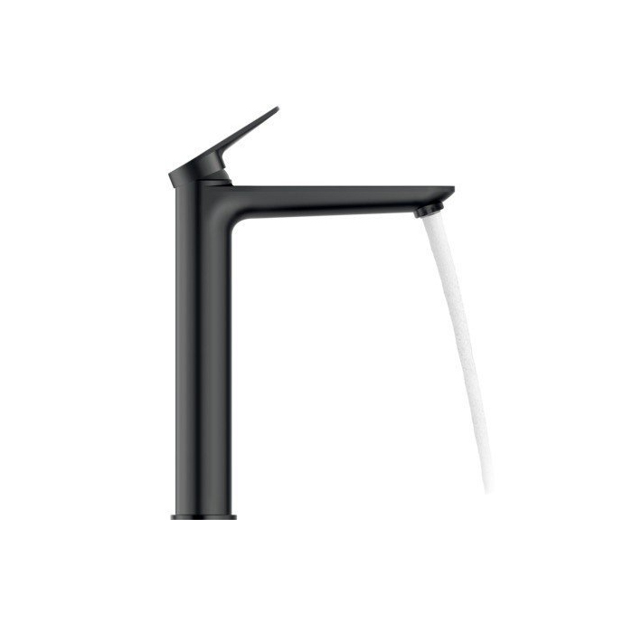 Duravit Wave Смеситель для раковины, высокий, 1 отв., без донного клапана, цвет: черный матовый