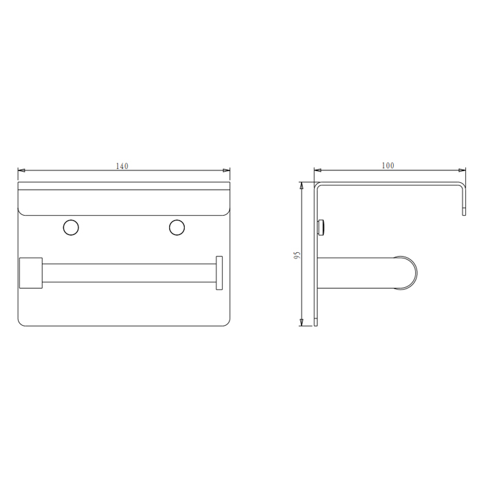 NEMO Держатель т/б с полочкой, подвесной, цвет: gun metal