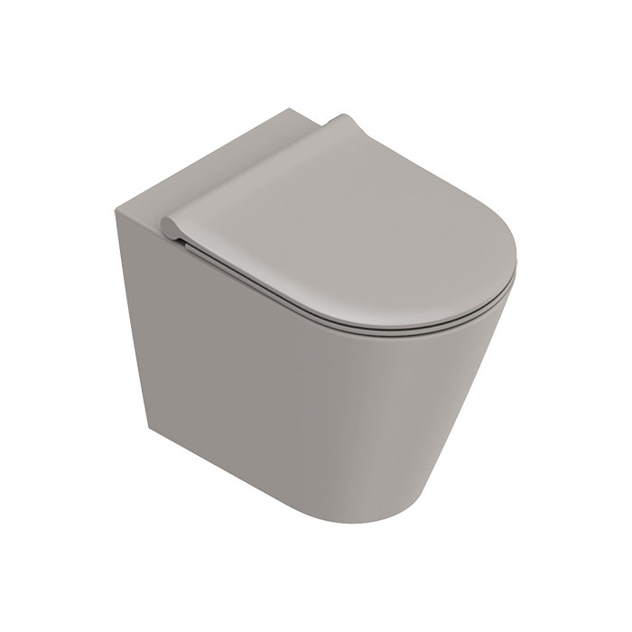 Catalano Zero Унитаз напольный 55x35см, безободковый, смыв Tornado, покрытие Twinglaze+, цвет: Tortora Satinato