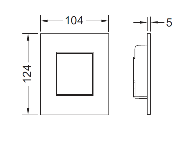 TECEnow Urinal. Панель смыва для писсуара с картриджем , 124х104х5 мм,  хром глянцевый