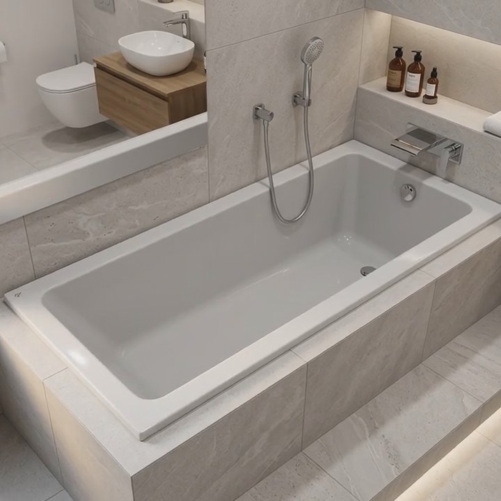 Ideal Standard Connect Air Ванна 180x80 см, встраиваемая, акрил, без панелей, перелива, без ножек, цвет: белый глянец