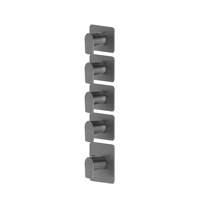 Newform Haka Смеситель для душа, термостатический, на 4 потока, цвет: PVD brushed gun metal