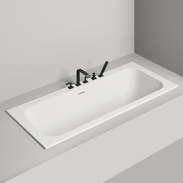 Salini Orlanda Axis Встраиваемая ванна на ножках 180х80х60cм., материал: S-Stone, цвет: белый матовый