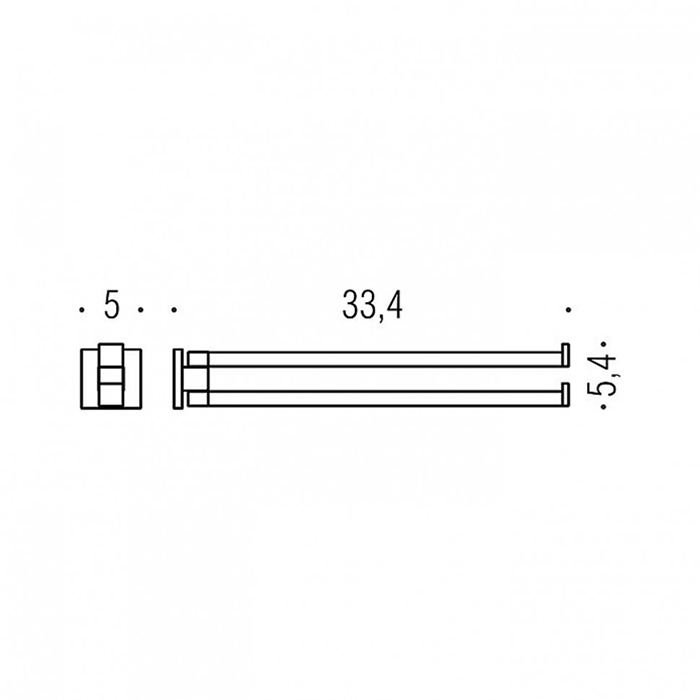 Colombo Basic Q Полотенцедержатель 33.4см, двойной поворотный, цвет: черный матовый