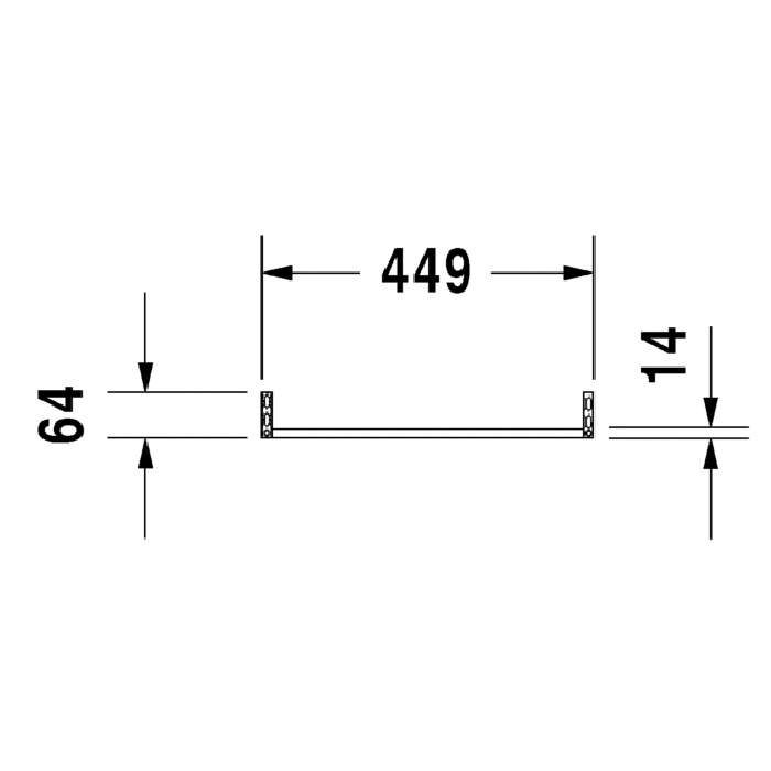 Duravit Vero Полотенцедержатель труба с квадратным сечением, 44.9x1.4см, хром
