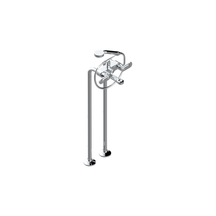 THG CORVAIR A MANETTES FIOR DI BOSCO Смеситель для ванны напольный, с ручным душем и шлангом 1500 мм., цвет: хром