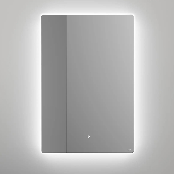 Salini Зеркало для ванны OMBRA 90х90х2.5см., с LED подсветкой, влагостойкое AGC Сrystalvision, сенс. выкл., крепления, обогрев, антизапот.