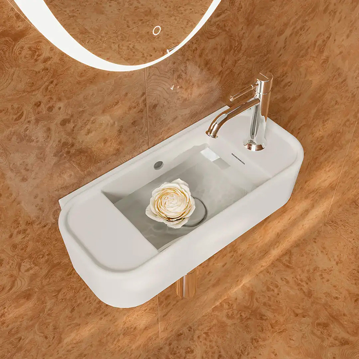 Kerama Marazzi Elegance Раковина подвесная 51x12см, с 1 отв., правосторонняя, цвет: белый матовый