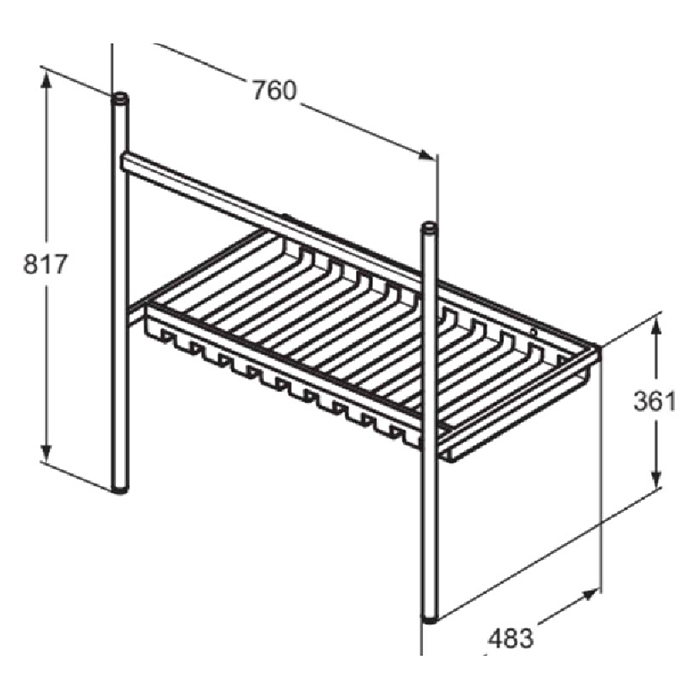 Ideal Standard Conca Рама под раковину, сталь, 76x48.3x81.7см., для раковин 80см., (E224101/E224201/E224301) / (T4362xx/T436501/T436401) / (T460401), цвет: черный матовый