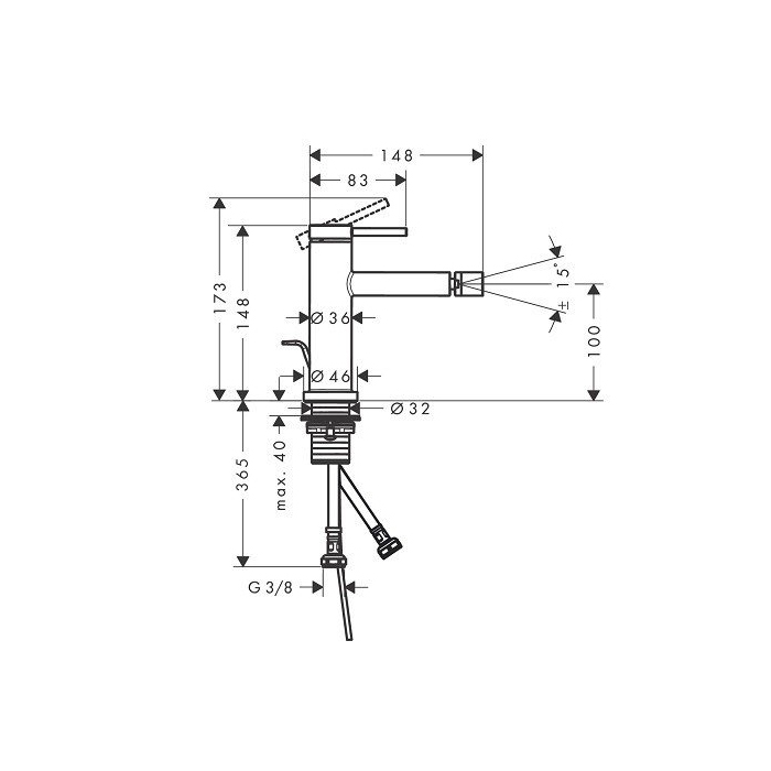 Hansgrohe Tecturis S Смеситель для биде, 1 отв., цвет: белый матовый