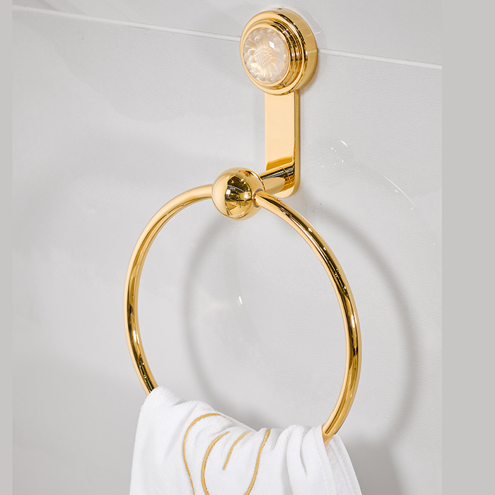 THG Dahlia Полотенцедержатель - кольцо 18см., подвесной, цвет: золото