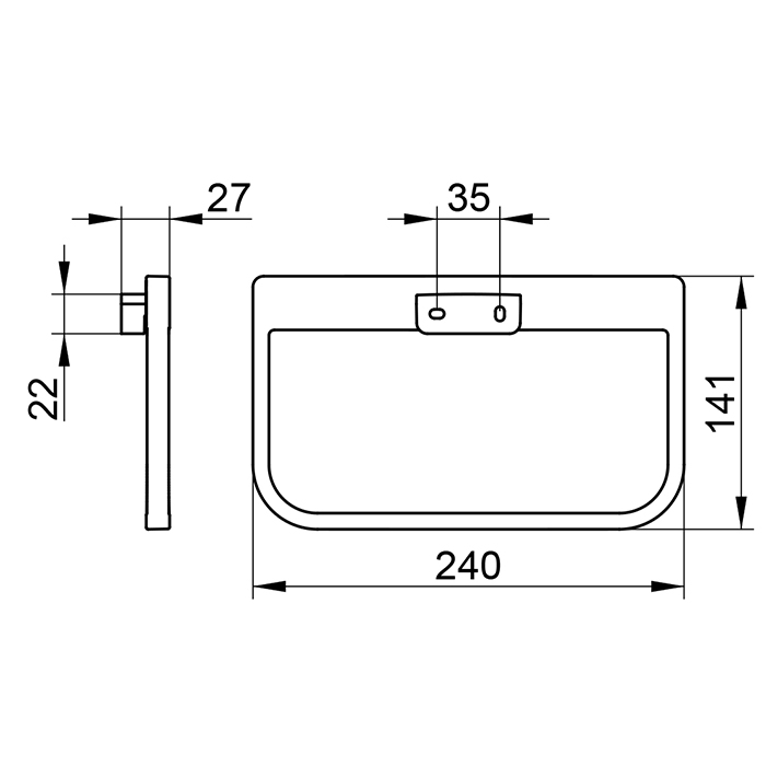 Keuco Collection Moll Полотенцедержатель-кольцо, поворотный, цвет: хром