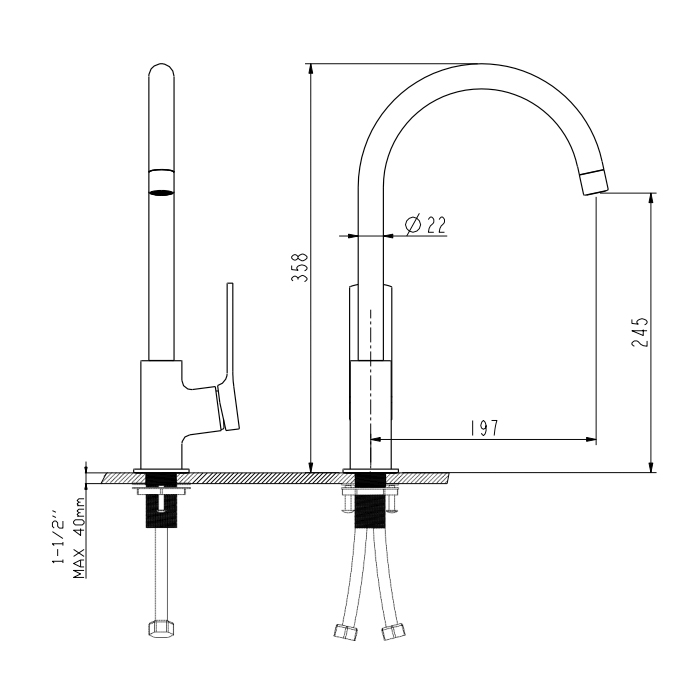 NEMO Prima Смеситель для раковины, 1 отв., с донным клапаном, поворотный излив, цвет: хром