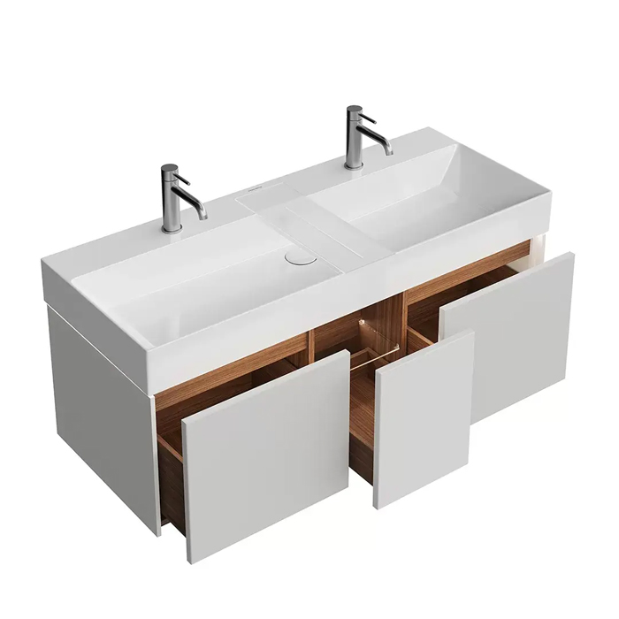 Kerama Marazzi Grande Тумба подвесная, 120х47х37.3см., 3 ящика, цвет: архитектурный серый   