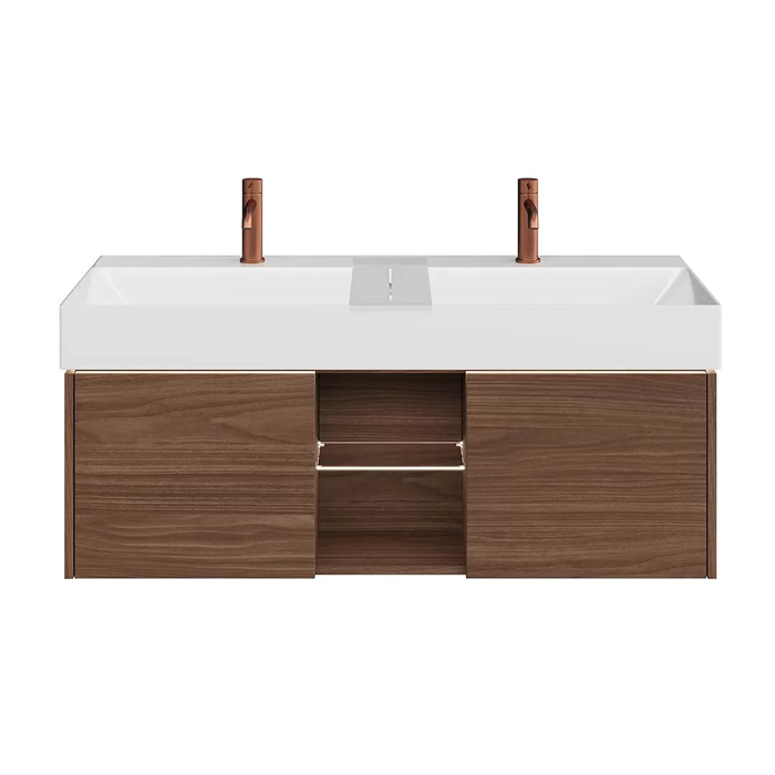Kerama Marazzi Grande Тумба подвесная, 120х47х37.3см., 2 ящика, открытая зона, цвет: структурированный орех