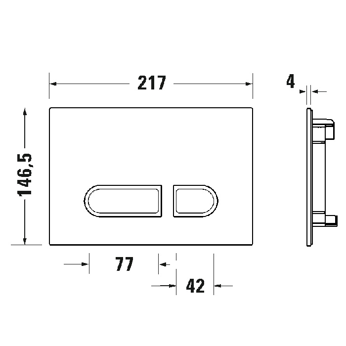 Duravit A.1 Клавиша смыва Plus, белое стекло с подсветкой
