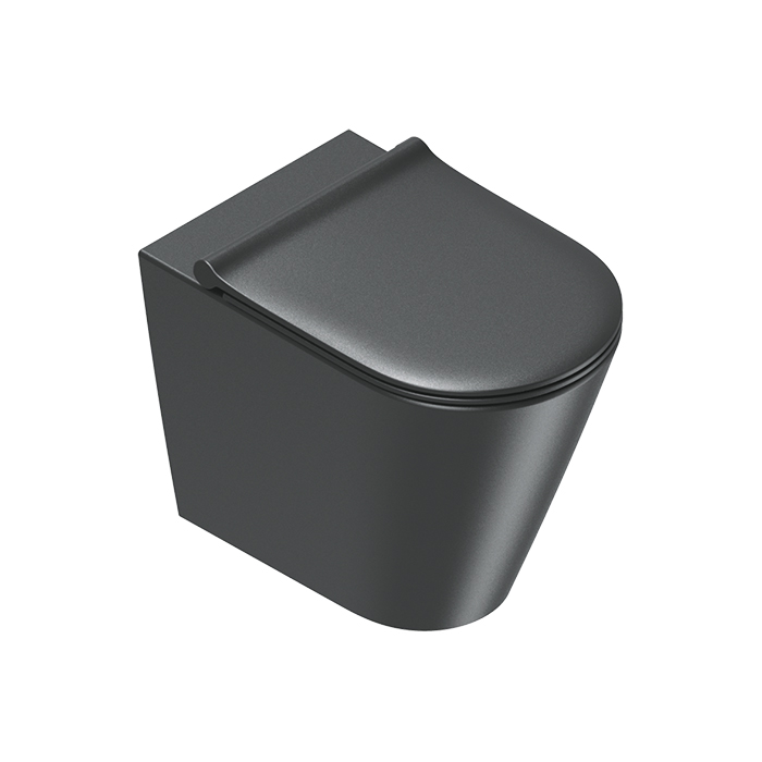 Catalano Zero Унитаз напольный 55x35см, безободковый, смыв Tornado, покрытие Twinglaze+, цвет: черный матовый