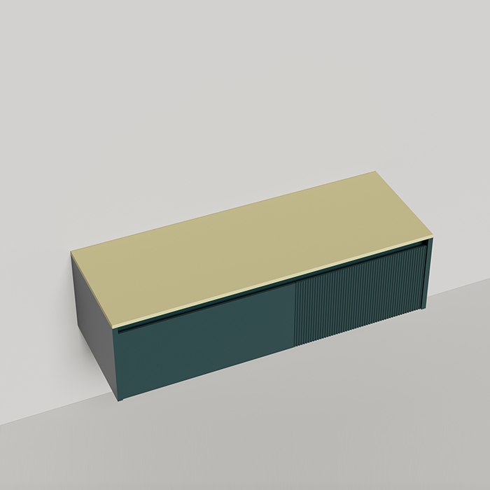 Salini Domino Тумба со столешницей, 140х50х40см., из S-Stone в сборе, крепеж; сифон; фасад: эмаль Ral6004, столешница: Ral1000