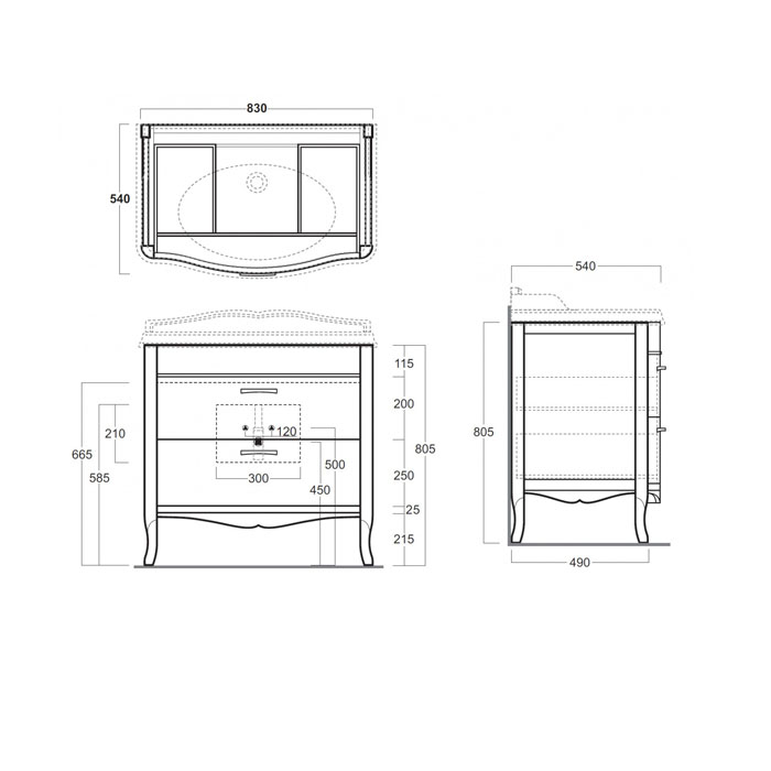 SIMAS Arcade Комплект мебели с двумя выдвижными ящиками, фурнитура хром с раковиной AR864, 90см, напольная, Цвет: белый