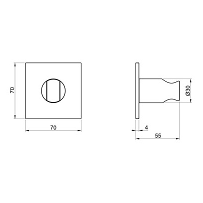 Almar 316 Stainless Steel Держатель для ручного душа, настенный, цвет: нержавеющая сталь брашированная AISI 316