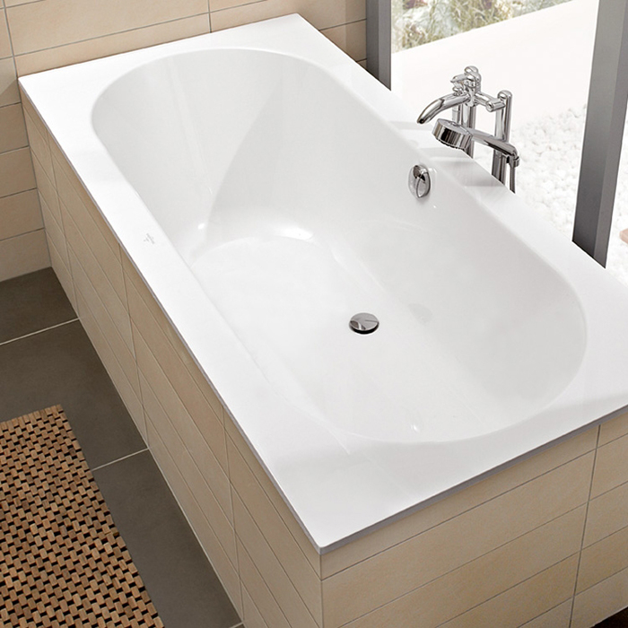 Villeroy&Boch Oberon Ванна 190х90х48см., встраиваемая, слив, ножки, Quaryl, цвет: альпийский белый