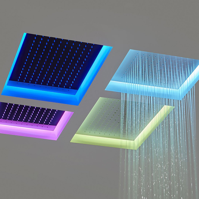 Antonio Lupi Душевая система Meteo XXL 100x75x11 см, с подсветкой LED, цвет: полированная сталь