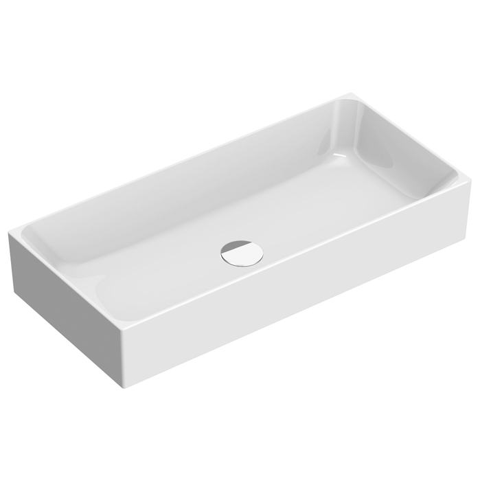Catalano Premium Раковина 75x35см накладная, без отв., цвет: белый глянцевый