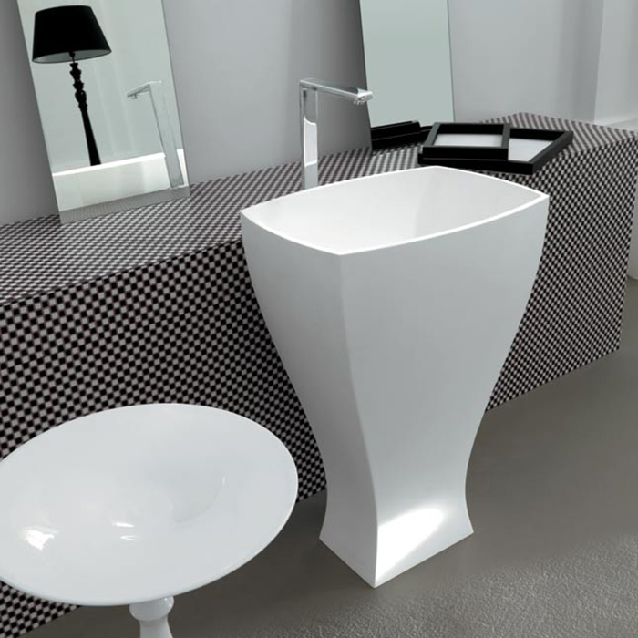 Artceram JAZZ Livingtec Раковина напольная с сифоном, 60х48х85см, цвет: белый глянцевый 