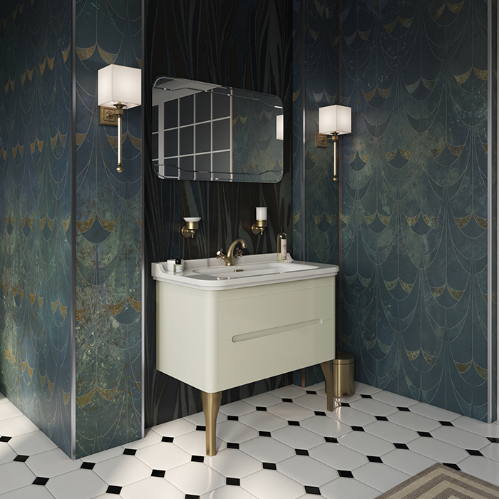Kerasan Waldorf Комплект подвесной мебели 100см, с 2-мя ящиками Цвет: белая матовая ваниль