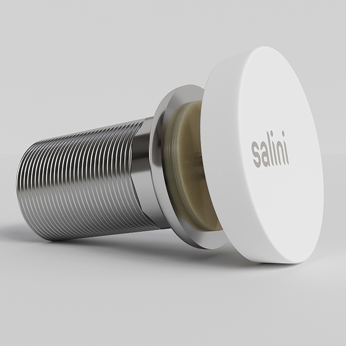 Salini D504 Донный клапан для раковины "Up&Down", S-Sense, цвет: белый глянцевый