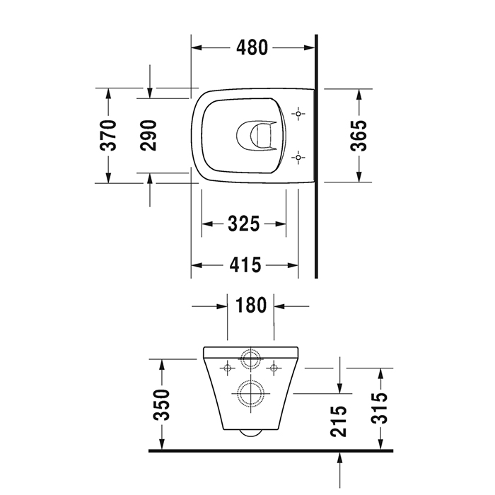 Duravit DuraStyle Комплект: подвесной унитаз 257109 37х48см.+ сиденье с автоматическим закрыванием 006739